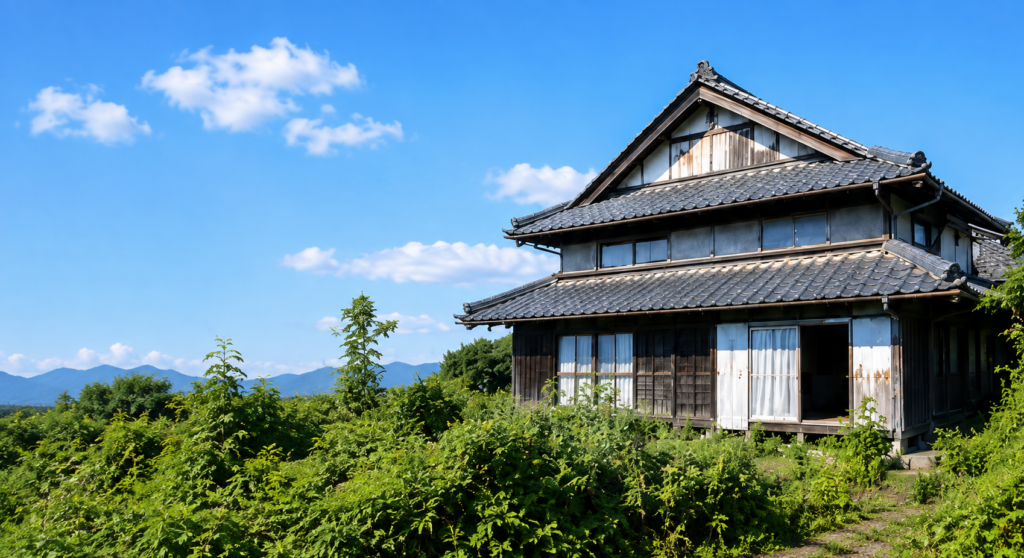 緑に囲まれた日本家屋
